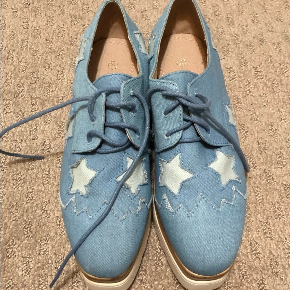 Women's Blue Star Platform Shoes